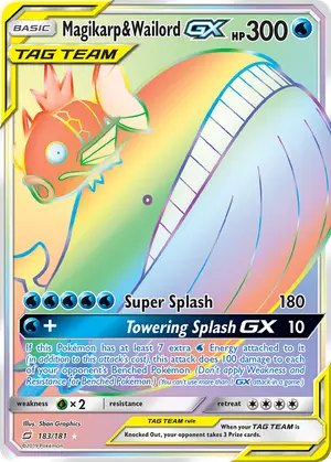 Magikarp and Wailord GX Secret 183/181, SM - Team Up