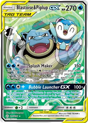 Blastoise & Piplup GX 215, Cosmic Eclipse
