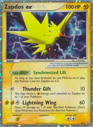 Zapdos ex 033 EX Collectors Window Tins 033, Nintendo Promos