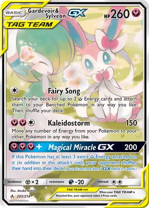 Gardevoir and Sylveon GX 205 Alternate Full Art 205/214, SM - Unbroken Bonds