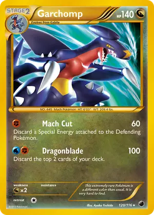 Garchomp 120 Secret Rare 120/116, Plasma Freeze