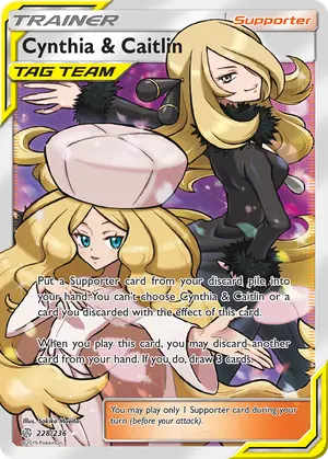 Cynthia and Caitlin Full Art 228/236, SM - Cosmic Eclipse