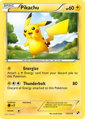Pikachu 115/114, Black and White