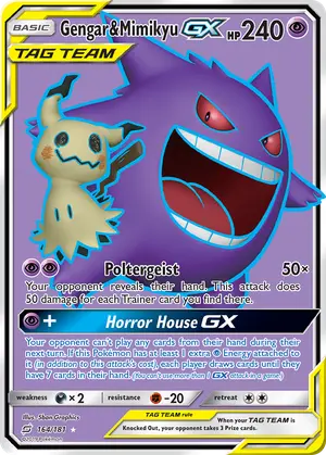 Gengar and Mimikyu GX Full Art 164/181, SM - Team Up