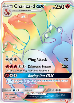 Charizard GX 150, Burning Shadows