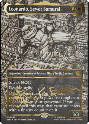 Leonardo Sewer Samurai Borderless Gold Stamped Signature 301, Teenage Mutant Ninja Turtles