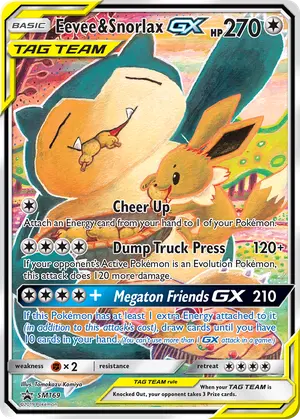 Eevee & Snorlax-GX SM169, SM Black Star Promos