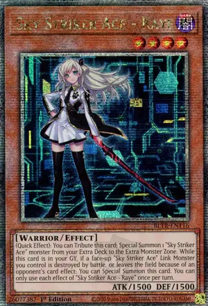 Sky Striker Ace Raye Alternate Art Quarter Century Secret Rare BLTR-EN116, Battles of Legend: Terminal Revenge