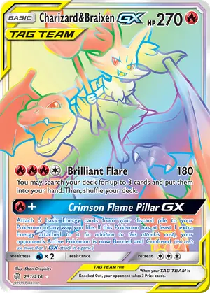 Charizard & Braixen GX 251, Cosmic Eclipse