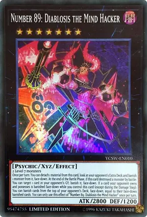 Number 89 Diablosis the Mind Hacker YCSW-EN010, Yu-Gi-Oh! Championship Series Prize Cards
