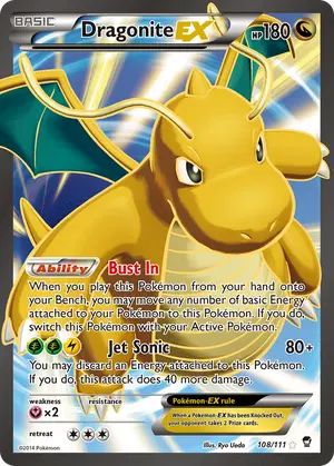 Dragonite EX 108 Full Art 108/111, XY - Furious Fists