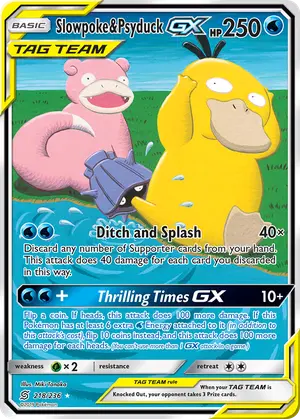 Slowpoke and Psyduck GX Alternate Full Art 218/236, SM - Unified Minds