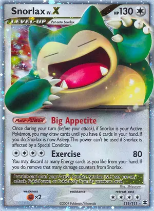 Snorlax LvX 111/111, Rising Rivals