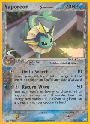 Vaporeon Delta Species 18/113, EX Delta Species