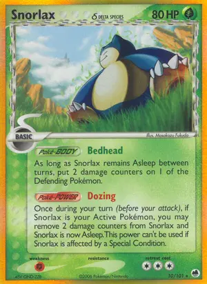 Snorlax Delta Species 10/101, EX Dragon Frontiers