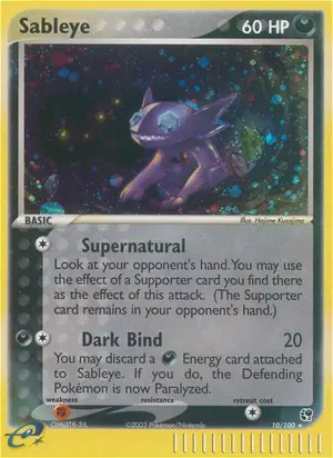 Sableye 10/100, EX Sandstorm