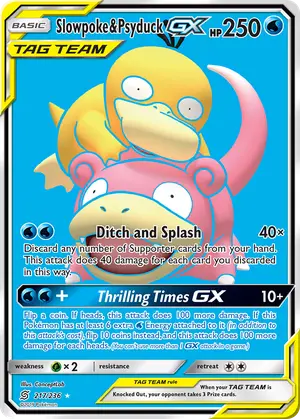 Slowpoke and Psyduck GX Full Art 217/236, SM - Unified Minds