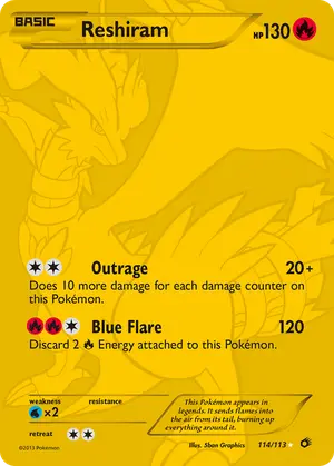 Reshiram 114 Full Art Secret Rare 114/113, Legendary Treasures