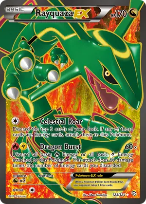 Rayquaza EX 123 Full Art 123/124, Dragons Exalted