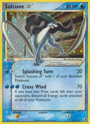 Suicune Star 115/115, EX Unseen Forces