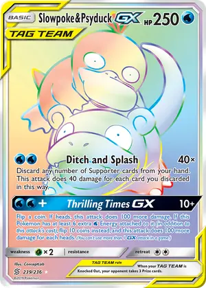 Slowpoke and Psyduck GX Secret 239/236, SM - Unified Minds