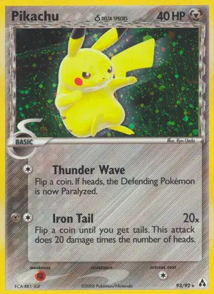 Pikachu Delta Species 93/92, EX Legend Maker