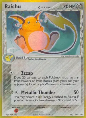 Raichu Delta Species 15/110, EX Holon Phantoms