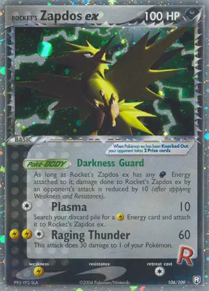 Rockets Zapdos ex 106/109, EX Team Rocket Returns