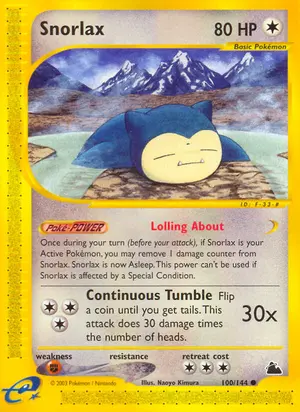 Snorlax 100/144, Skyridge